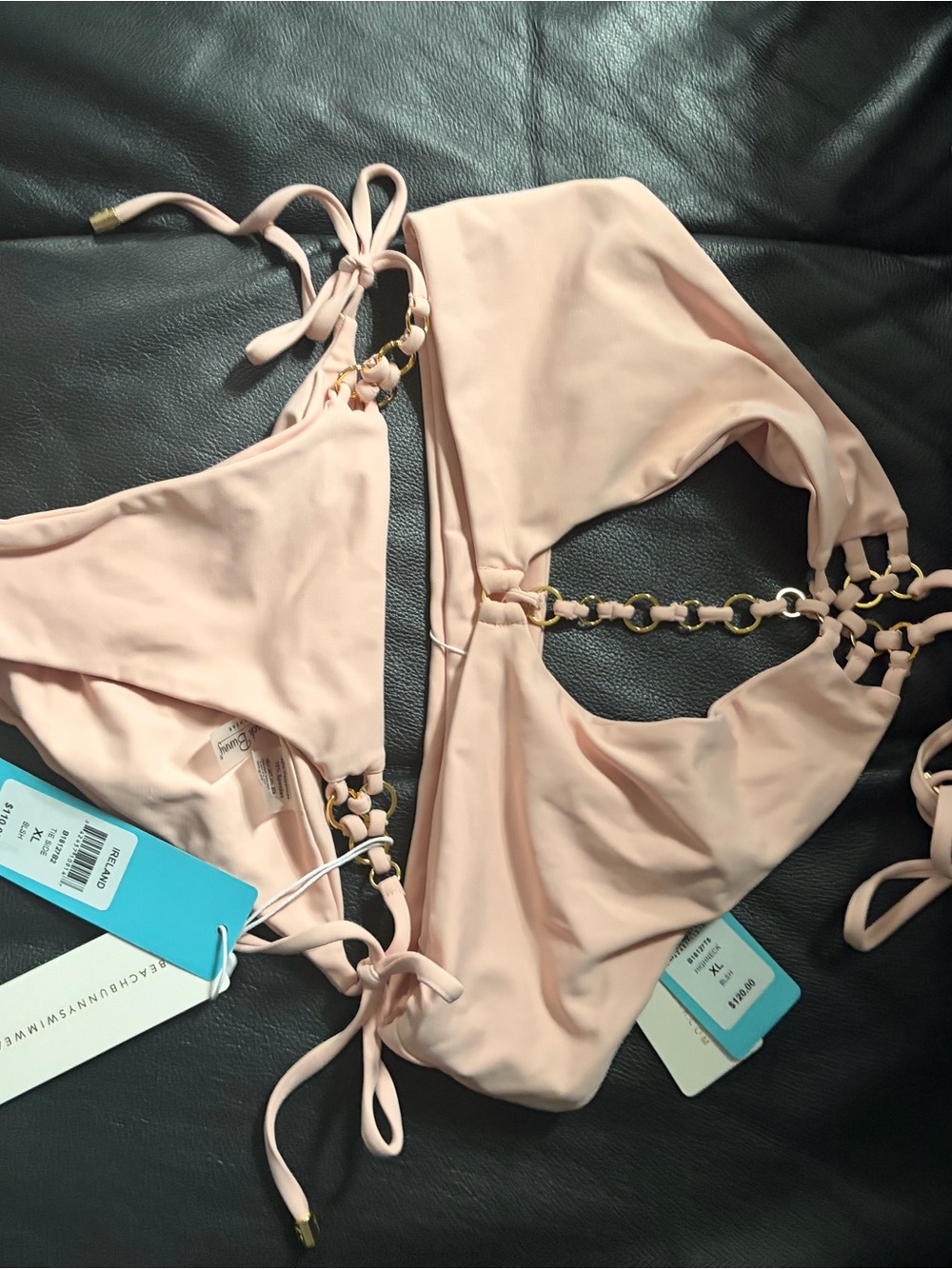 Beach Bunny Blush Pink Chain-Accent Bikini Set